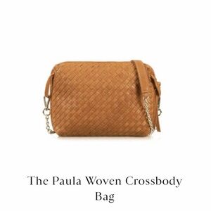 Tan Woven Crossbody Bag